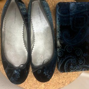 Vintage Banana Republic velvet ballet flats and matching clutch